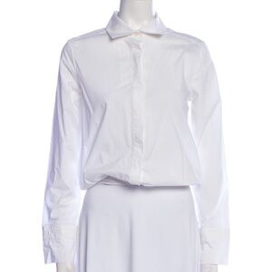 Jonathan Simkhai White Long Sleeve with Collar Button Down Shirt SZ XS